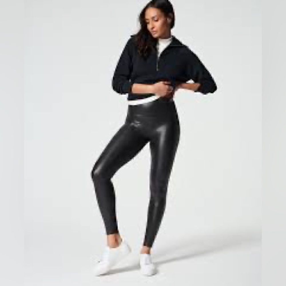 Spanx Faux Leather Leggings Black Small